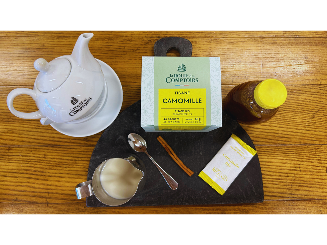 Herbal Chamomile tea with milk and honey