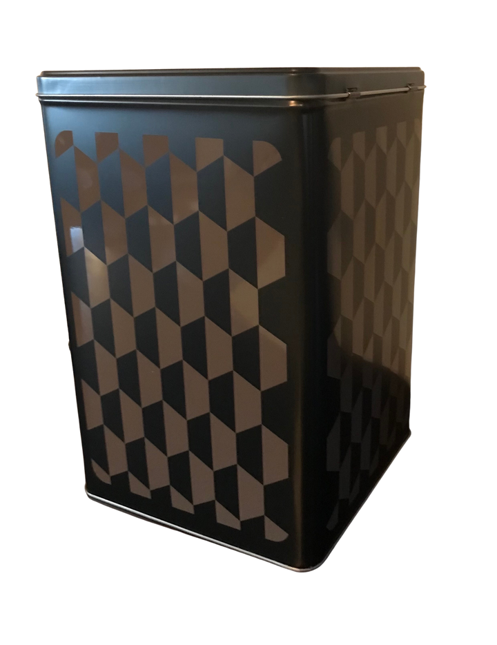 Parisian "Cookie Jar", Black/Brown Tin