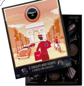 Maxim's De Paris  12 DARK chocolates gift-box (4954)