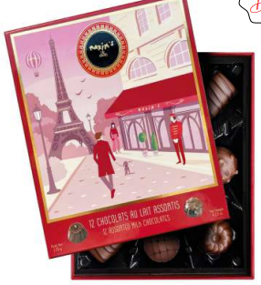 Maxim's De Paris  12 MILK chocolates gift-box (4961)