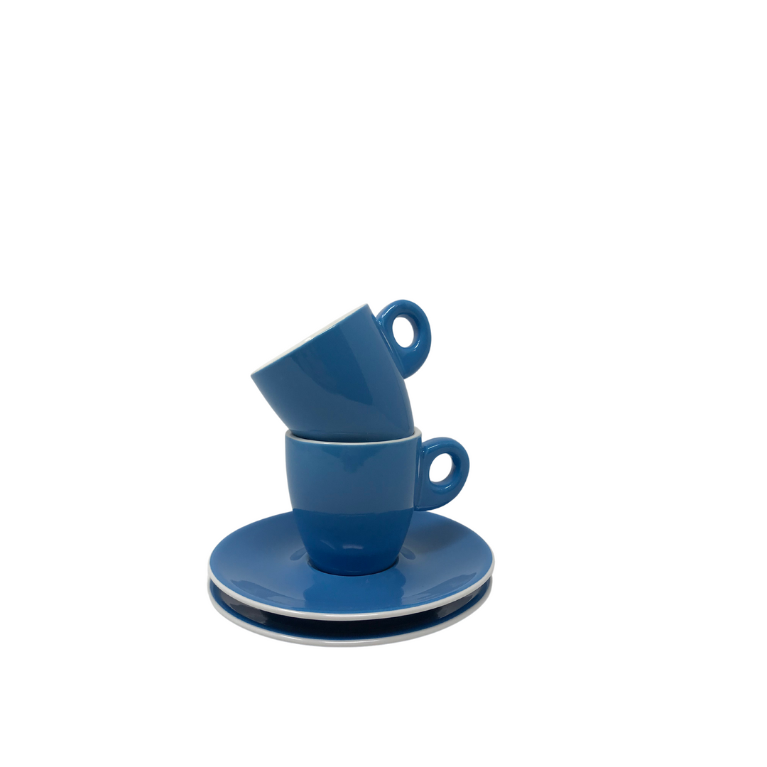 Cafés Richard Blue Espresso Cups & Saucers - set of 2