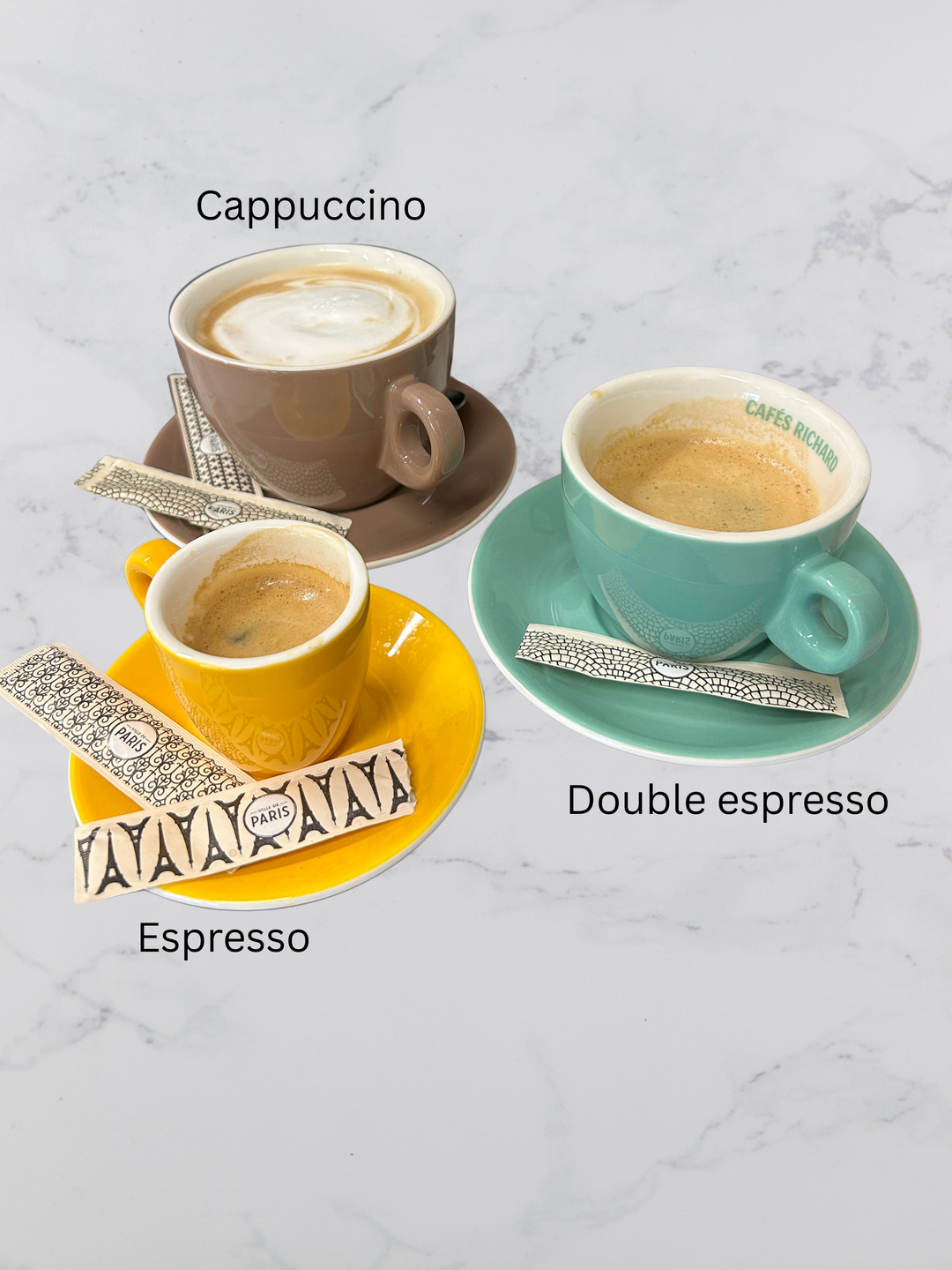 Cafes Richard Barista Cappuccino Cups with Saucers (Set of 6)