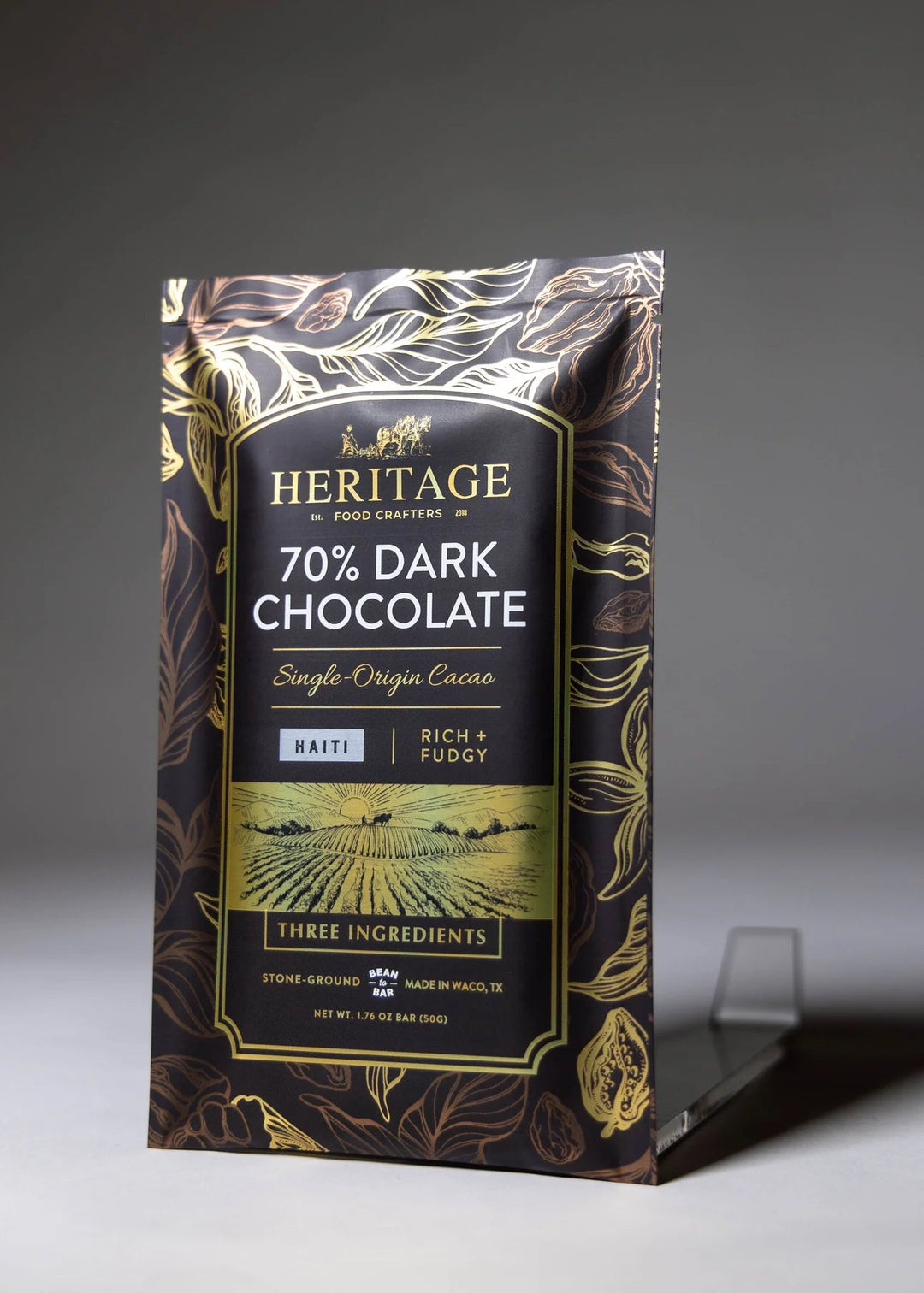 Heritage Food Crafters:  International Award Winning Haiti Dark Chocolate Bar 50g