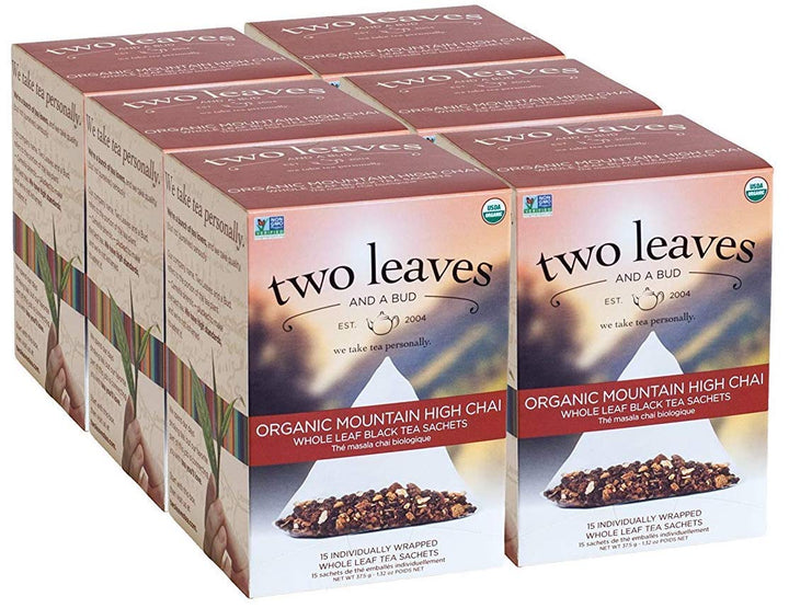 Two Leaves and a Bud : Mountain High Chai (Organic) Black Tea (6 boxes, 90 sachets)