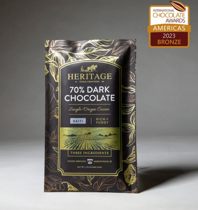 Heritage Food Crafters:  Haiti Dark Chocolate Bar 50g
