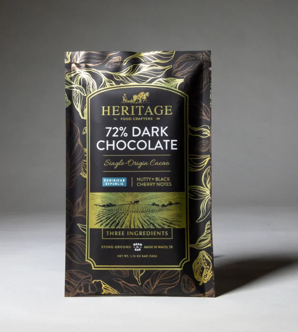 Heritage Food Crafters:  Dominican Republic Dark Chocolate Bar 50g