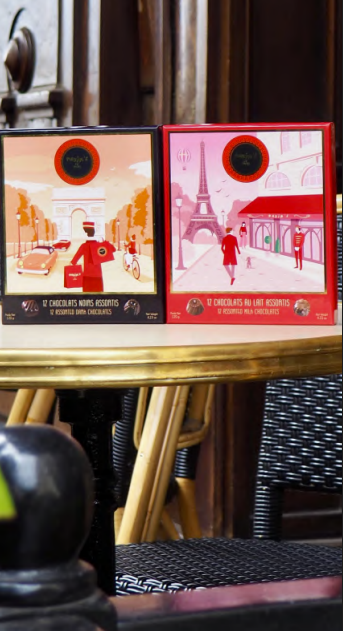 Maxim's De Paris  12 DARK chocolates gift-box (4954)