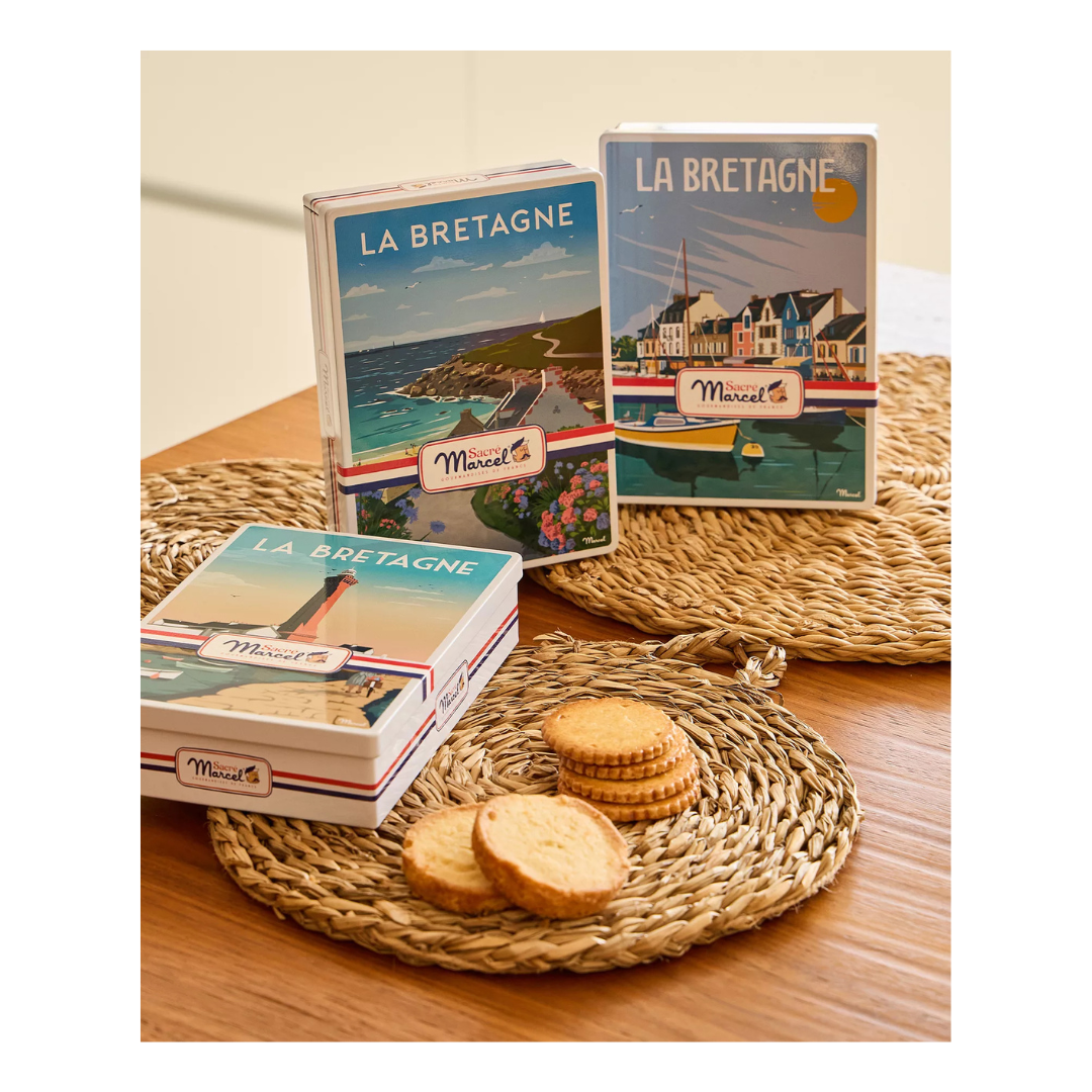 Boats!  Sacre Marcel Brittany Harbour Tin with Breton Butter Shortbreads, 5.2 oz.