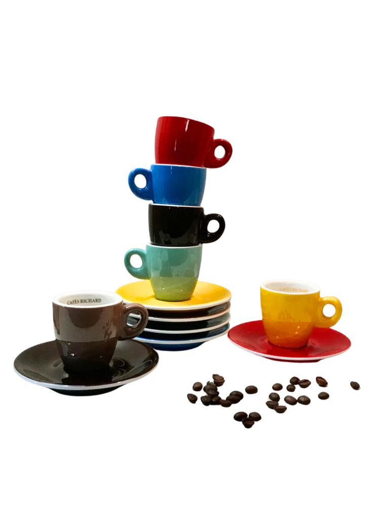Cafes Richard Barista Espresso Cups with Saucers (Set of 6) – Paname Coffee  & Tea Importers