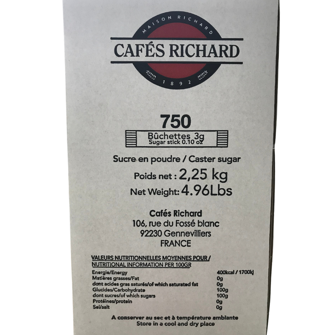 Cafes Richard White Sugar Sticks (750 sticks)