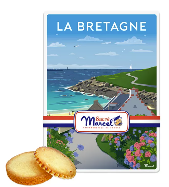 Seaside!  Sacré Marcel Brittany Coast Breton Butter Galettes & Shortbreads Tin
