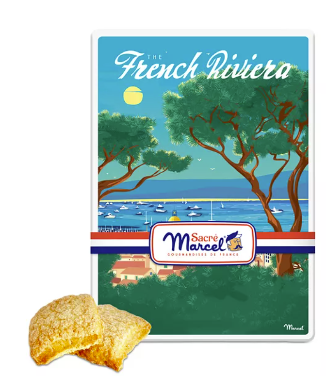 French Riviera! Sacré Marcel French Riviera Lemon Canistrelli Cookies Tin