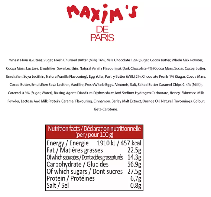 Maxim's De Paris Tin Box Fine Butter Cookie Assortment, 32 Piece