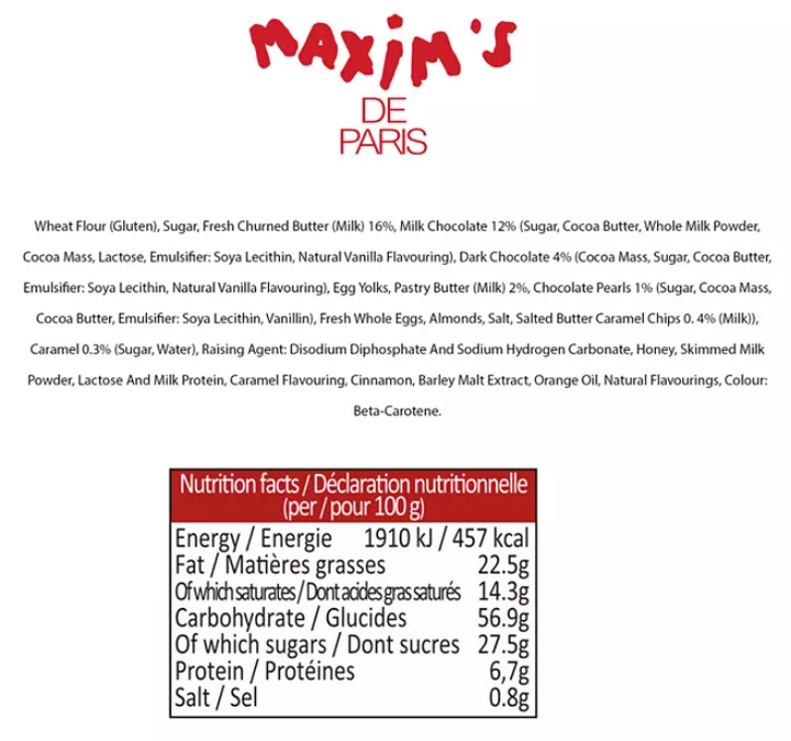 Maxim's De Paris Tin Box Fine Butter Cookie Assortment, 32 Piece