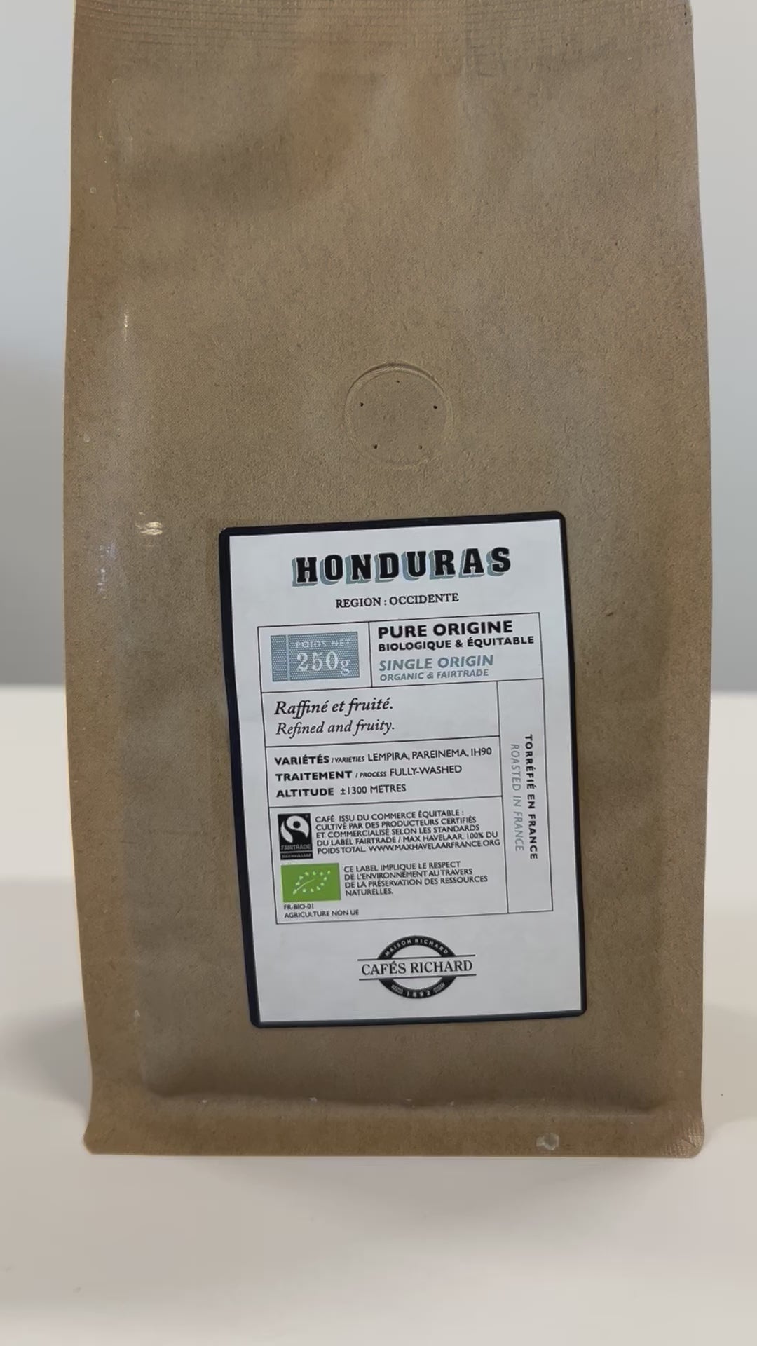 Organic Honduras Whole Bean 8.8 oz