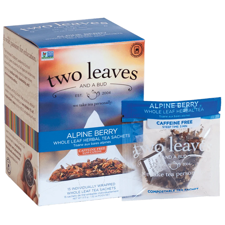 Two Leaves and A Bud Alpine Berry Herbal Tea -  6 boxes (90 sachets)