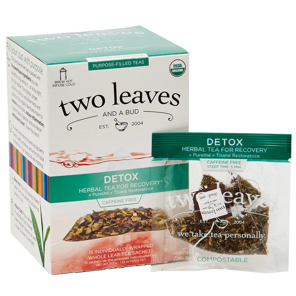 Two Leaves and A Bud Organic Detox Tea -  6 boxes (90 sachets)