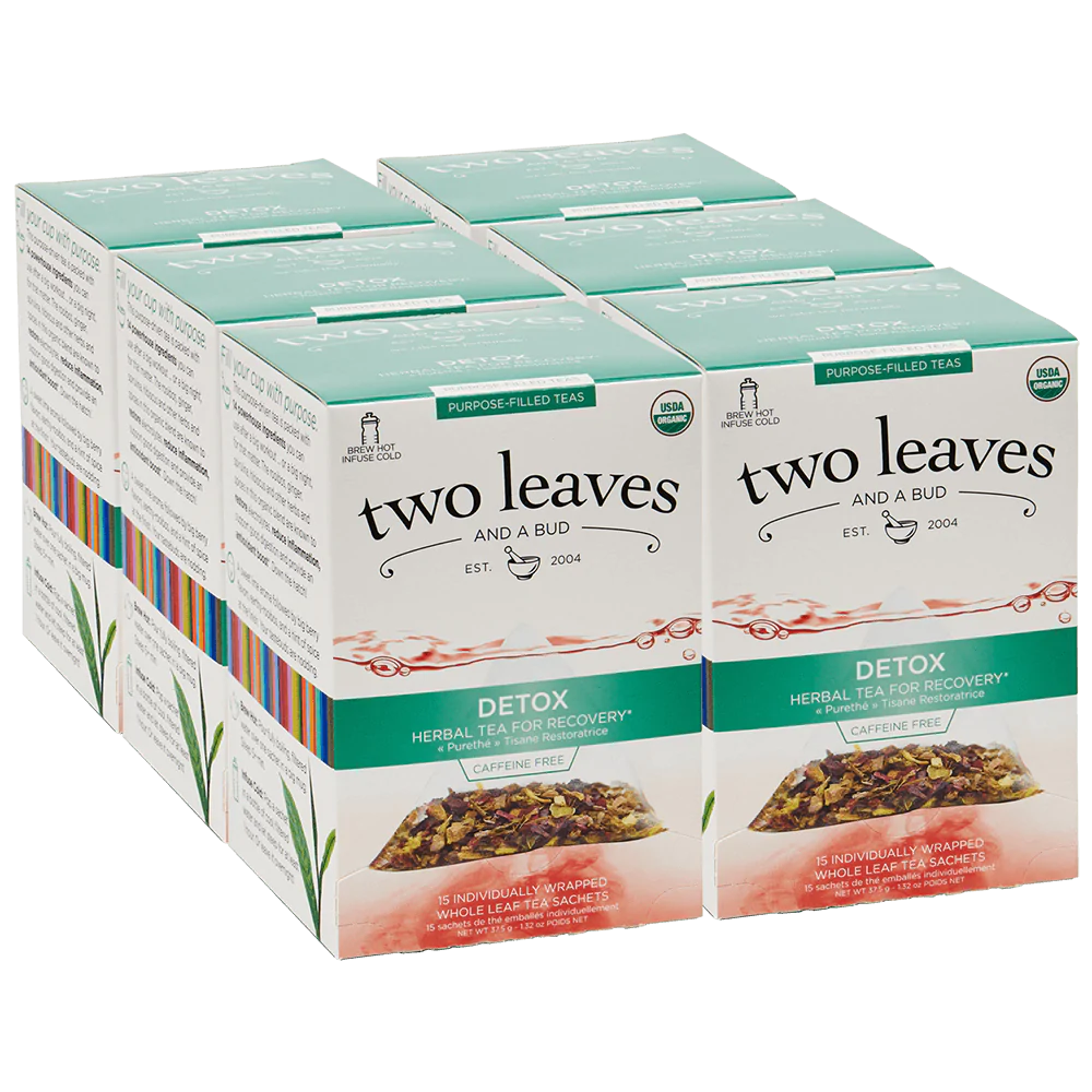 Two Leaves and A Bud Organic Detox Tea -  6 boxes (90 sachets)