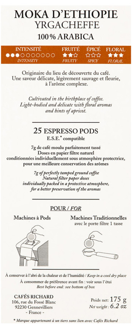 Moka d'Ethiopie Pods