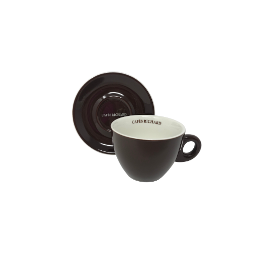 Cafés Richard Dark Brown Cappuccino Cup + Saucer